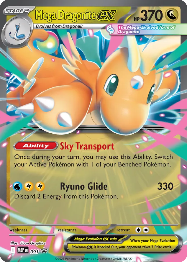 Mega Dragonite ex – Mega Evolution Black Star Promos 091 Pokémon card