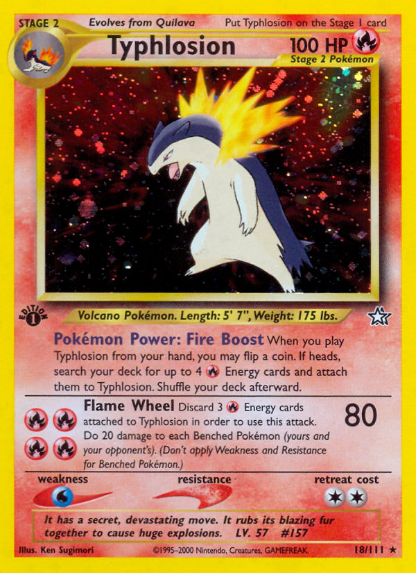 Typhlosion – Neo Genesis 18/111 Pokémon card