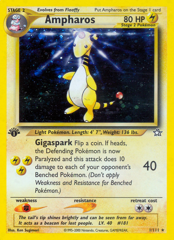 Ampharos – Neo Genesis 1/111 Pokémon card