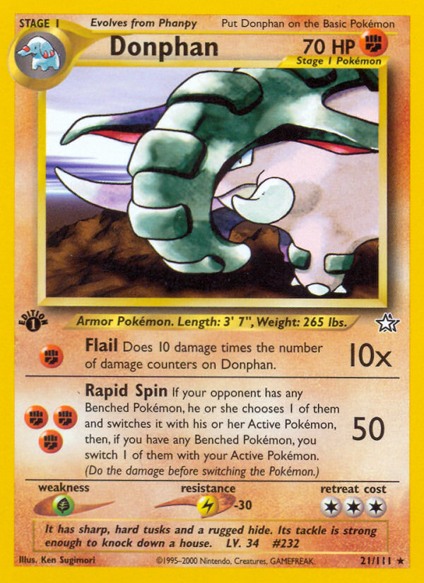 Donphan – Neo Genesis 21/111 Pokémon card