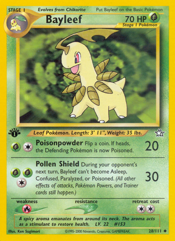 Bayleef – Neo Genesis 28/111 Pokémon card