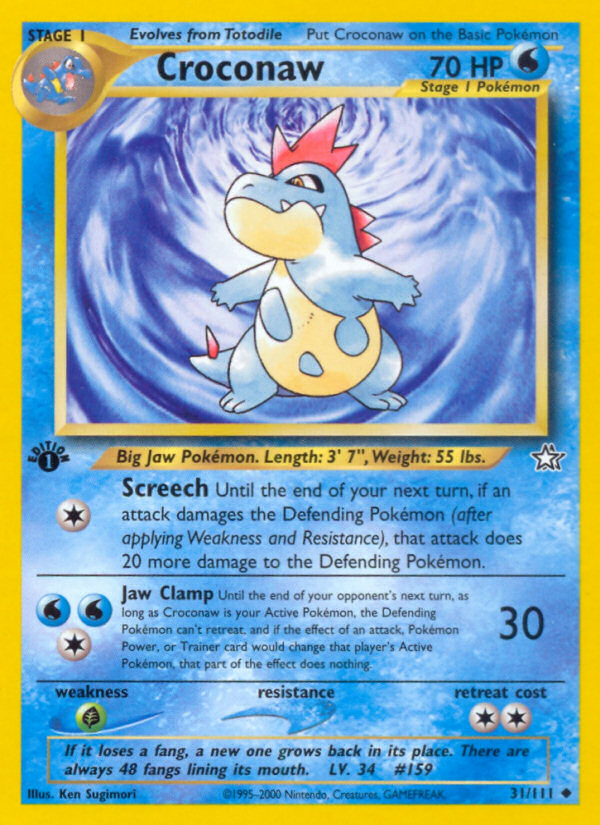 Croconaw – Neo Genesis 31/111 Pokémon card