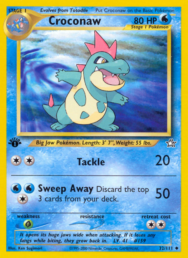 Croconaw – Neo Genesis 32/111 Pokémon card