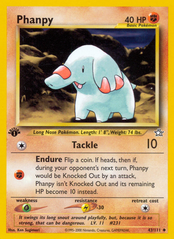 Phanpy – Neo Genesis 43/111 Pokémon card