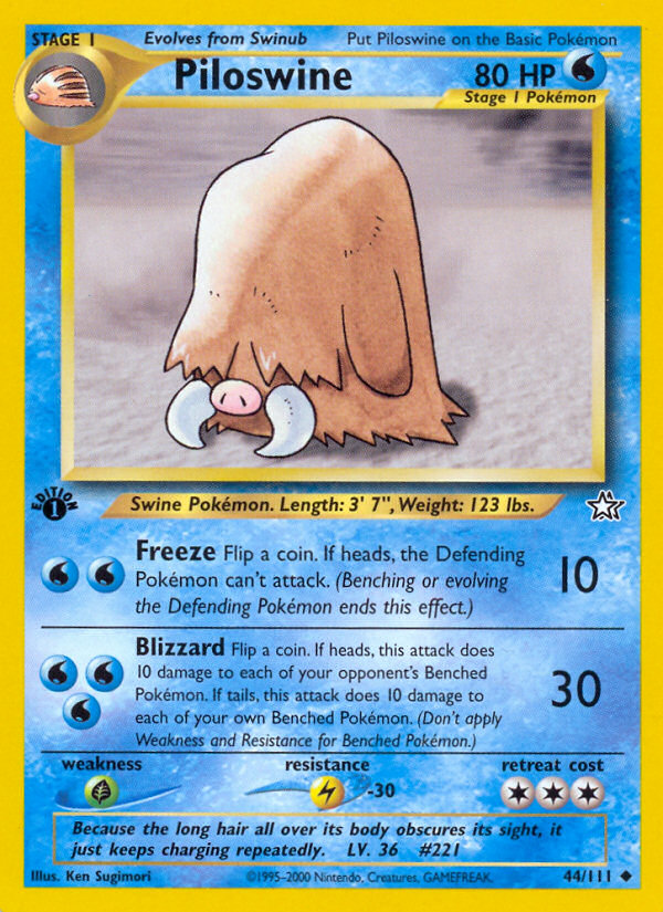 Piloswine – Neo Genesis 44/111 Pokémon card