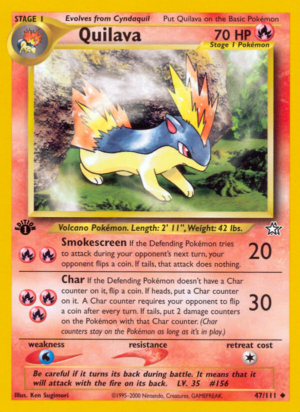 Quilava – Neo Genesis 47/111 Pokémon card