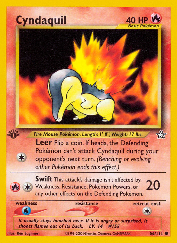 Cyndaquil – Neo Genesis 56/111 Pokémon card