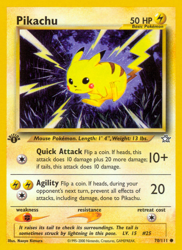 Pikachu – Neo Genesis 70/111 Pokémon card