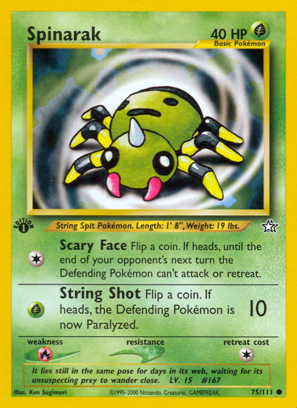 Spinarak – Neo Genesis 75/111 Pokémon card
