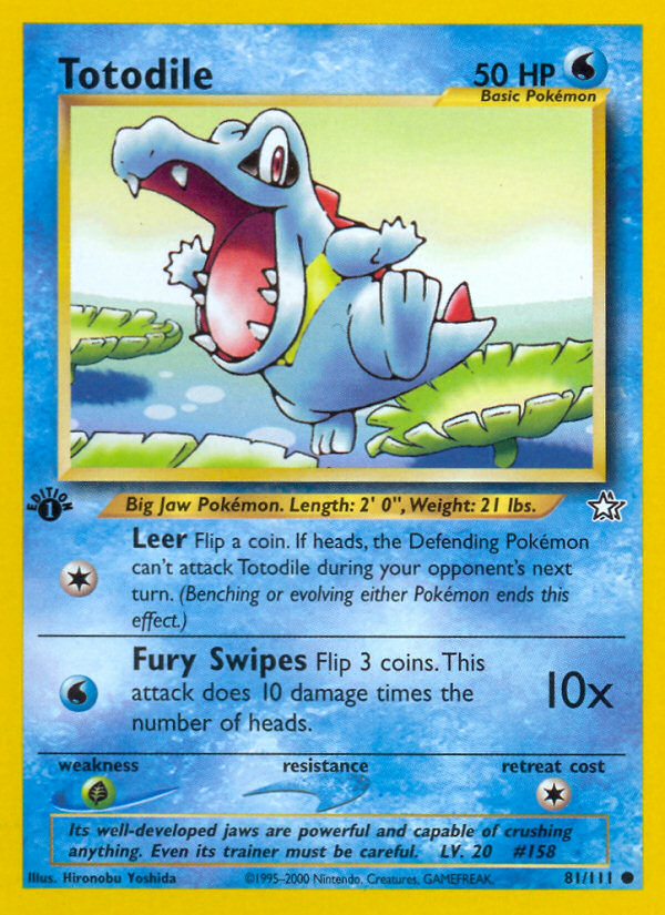 Totodile – Neo Genesis 81/111 Pokémon card