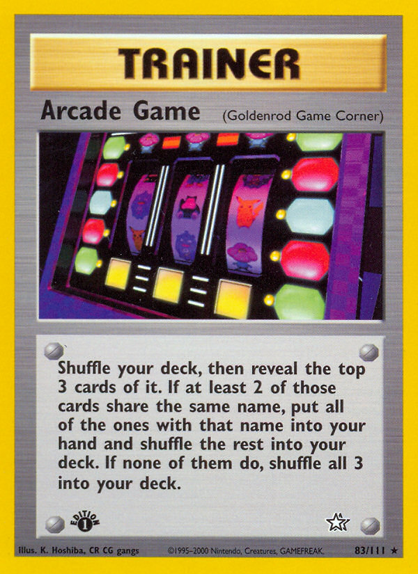 Arcade Game – Neo Genesis 83/111 Pokémon card