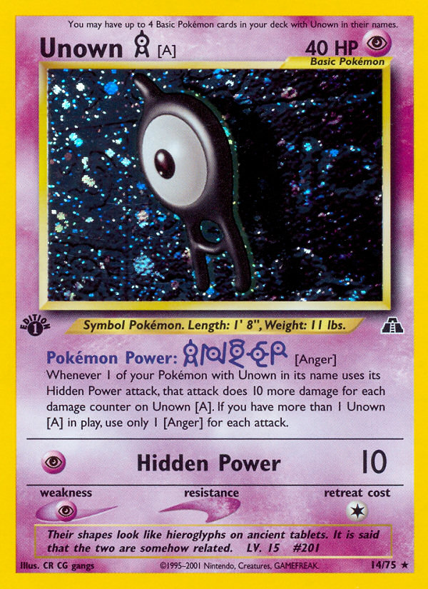 Unown [A] – Neo Discovery 14/75 Pokémon card