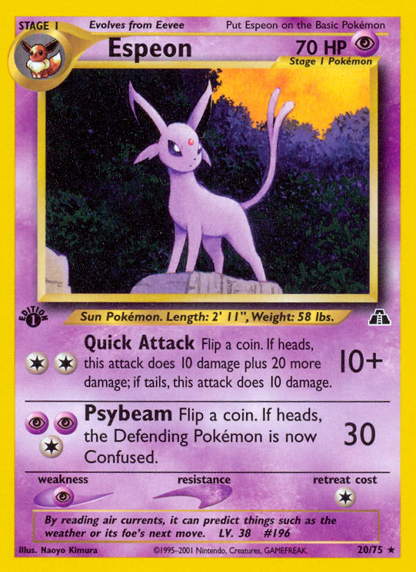 Espeon – Neo Discovery 20/75 Pokémon card