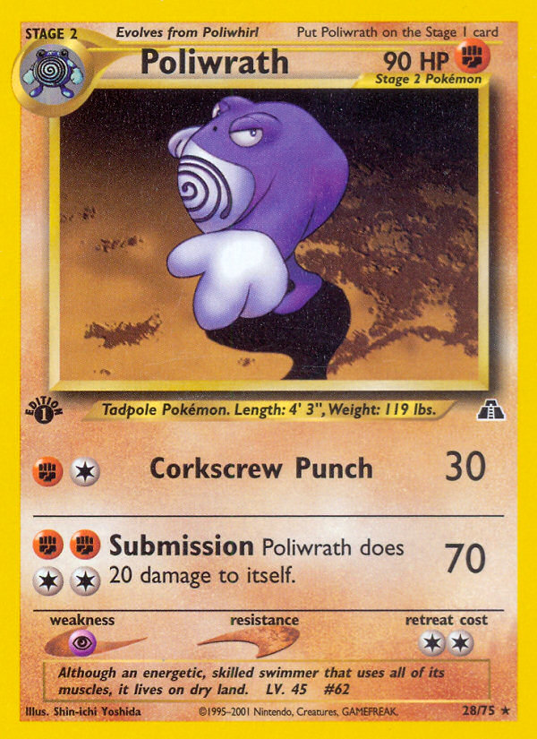 Poliwrath – Neo Discovery 28/75 Pokémon card
