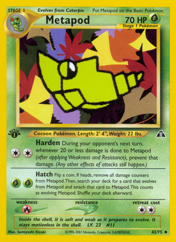 Metapod – Neo Discovery 42/75 Pokémon card