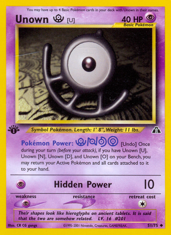 Unown [U] – Neo Discovery 51/75 Pokémon card