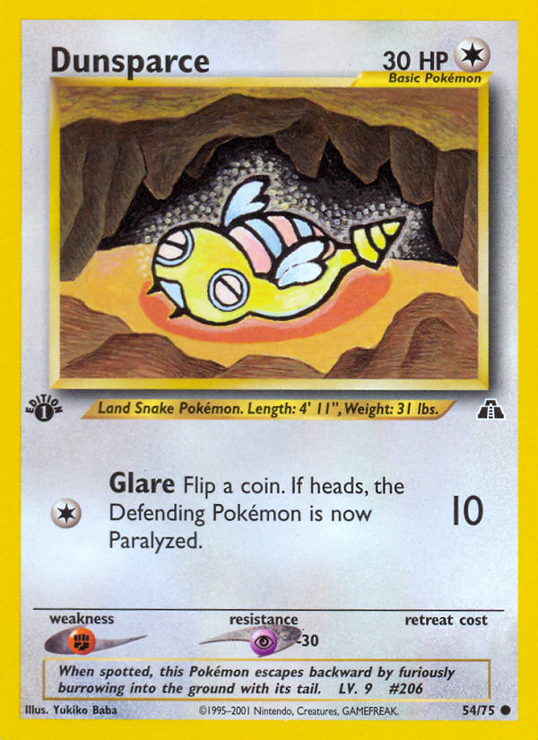 Dunsparce – Neo Discovery 54/75 Pokémon card
