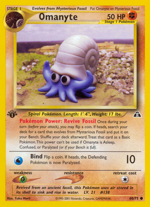Omanyte – Neo Discovery 60/75 Pokémon card