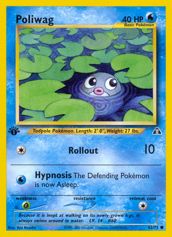 Poliwag – Neo Discovery 62/75 Pokémon card