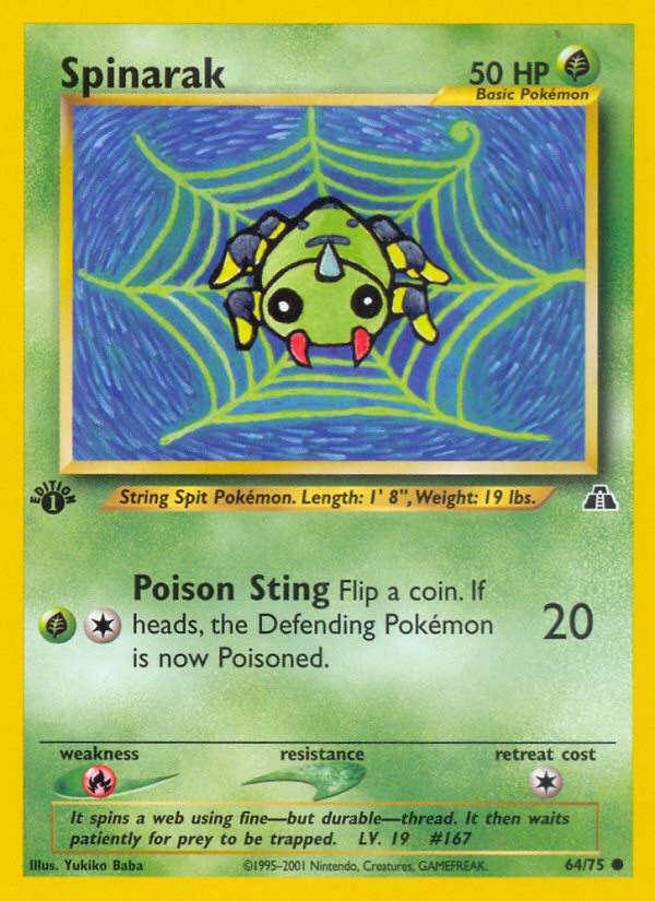 Spinarak – Neo Discovery 64/75 Pokémon card
