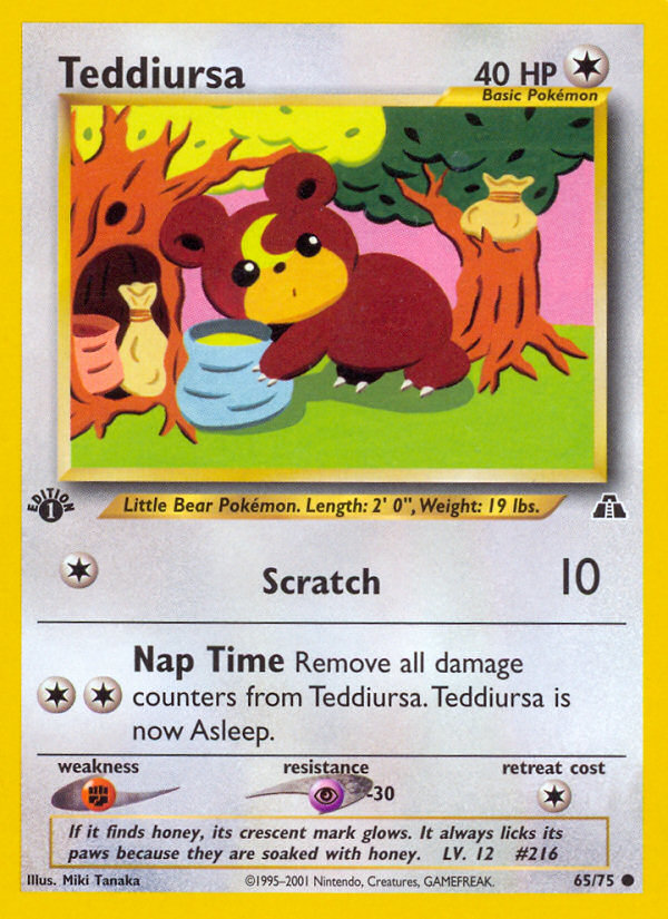 Teddiursa – Neo Discovery 65/75 Pokémon card