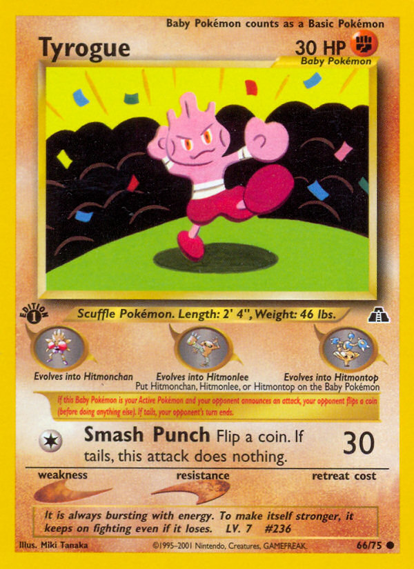 Tyrogue – Neo Discovery 66/75 Pokémon card