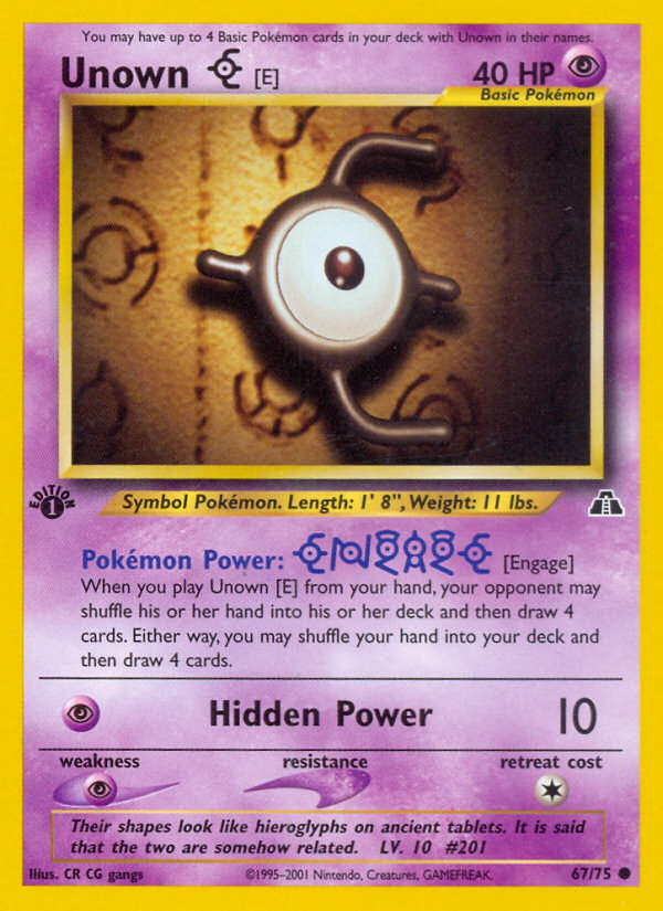 Unown [E] – Neo Discovery 67/75 Pokémon card