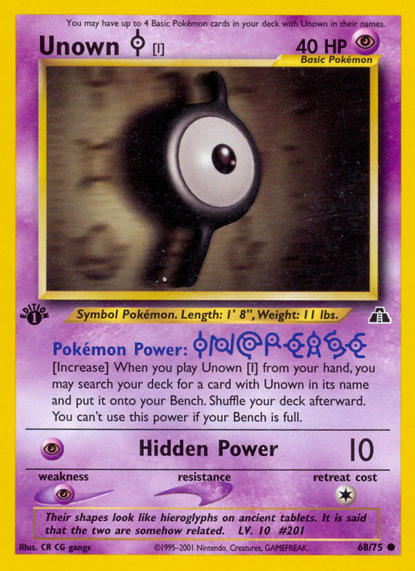 Unown [I] – Neo Discovery 68/75 Pokémon card
