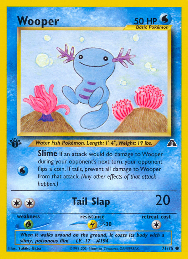 Wooper – Neo Discovery 71/75 Pokémon card