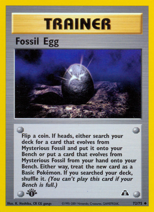 Fossil Egg – Neo Discovery 72/75 Pokémon card