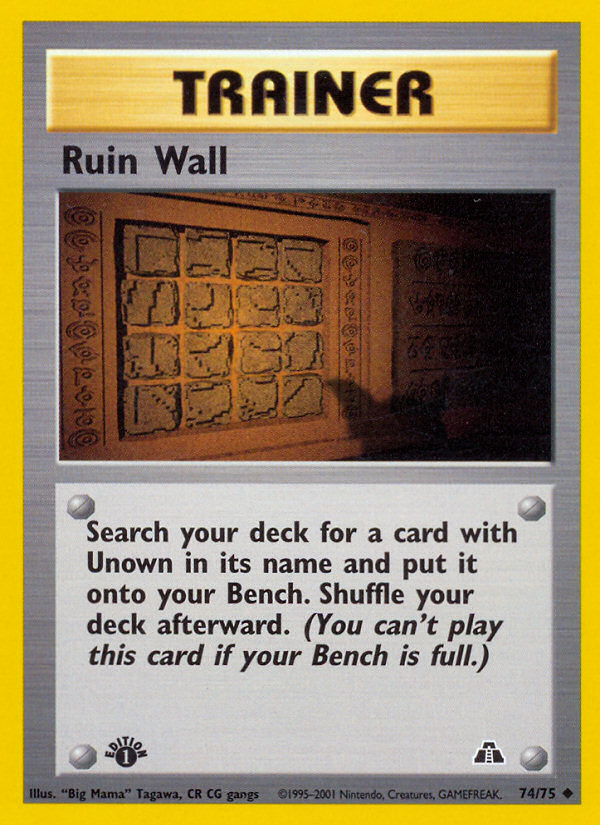 Ruin Wall – Neo Discovery 74/75 Pokémon card
