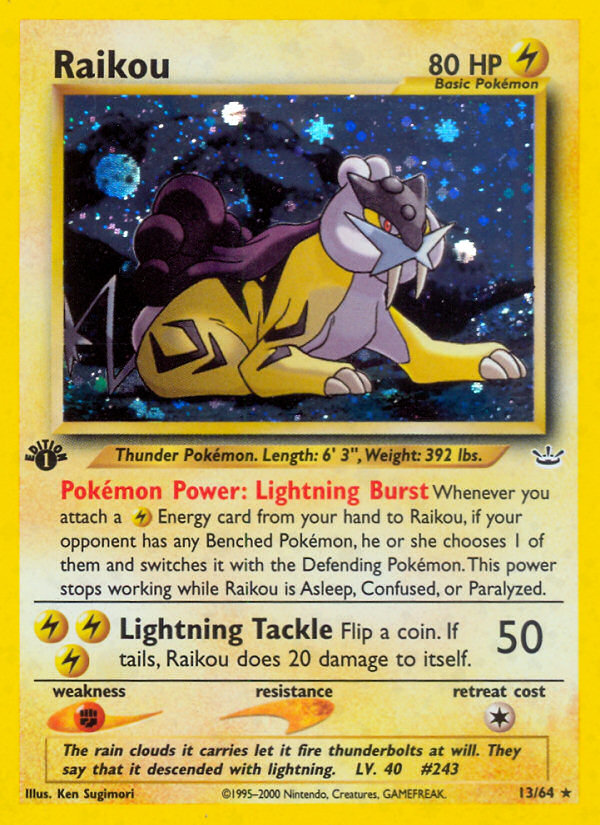 Raikou – Neo Revelation 13/64 Pokémon card