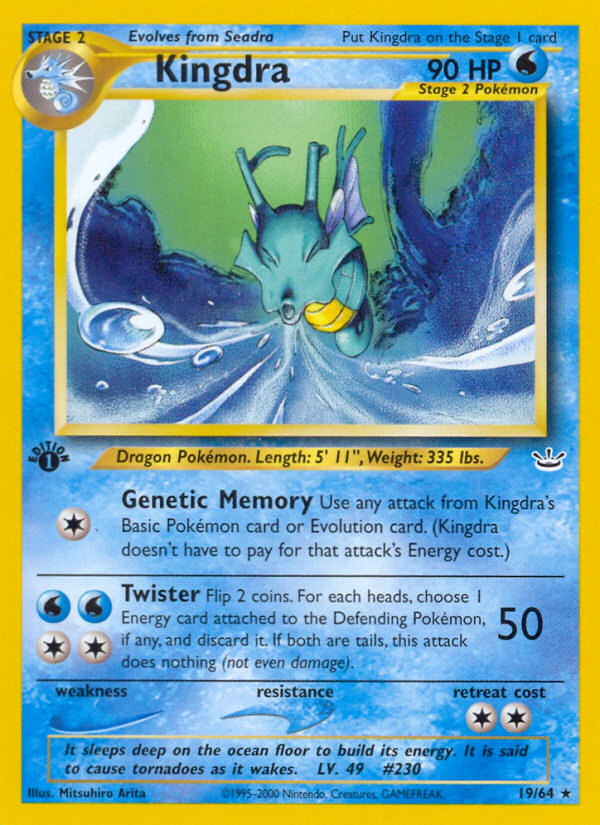 Kingdra – Neo Revelation 19/64 Pokémon card