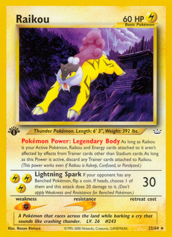 Raikou – Neo Revelation 22/64 Pokémon card