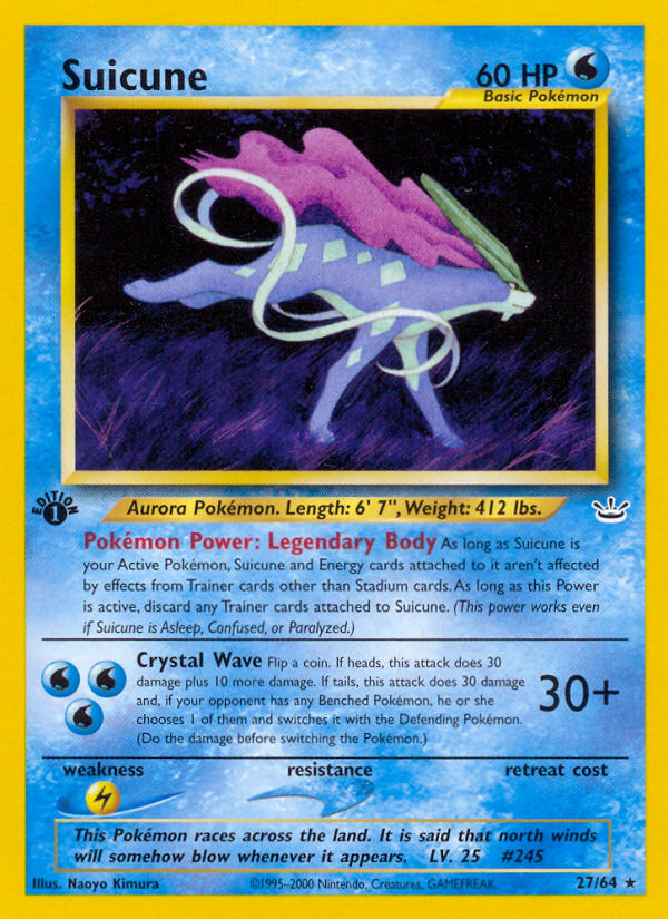 Suicune – Neo Revelation 27/64 Pokémon card