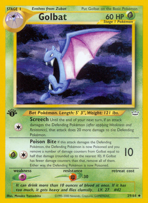 Golbat – Neo Revelation 29/64 Pokémon card