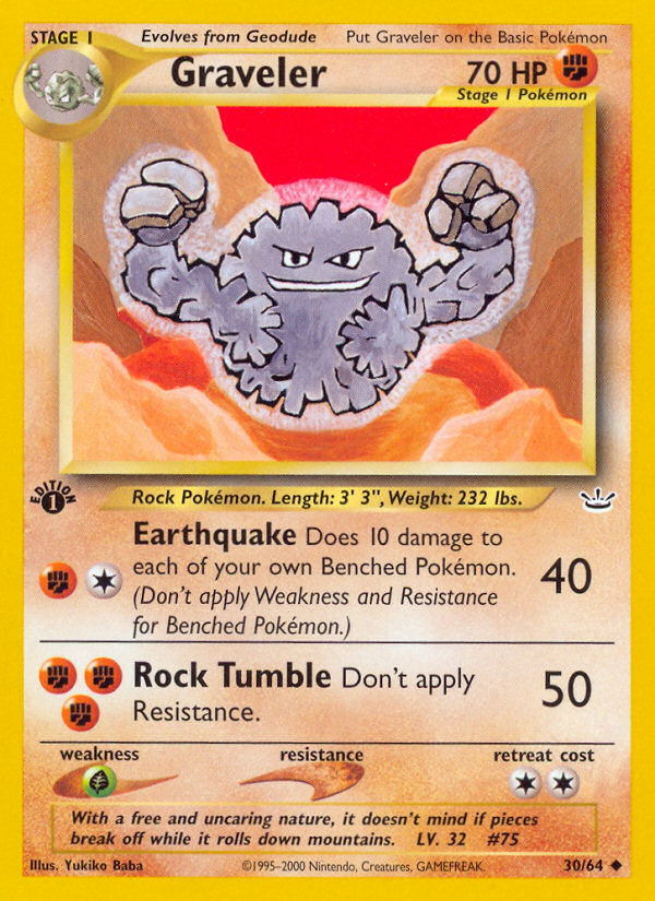 Graveler – Neo Revelation 30/64 Pokémon card