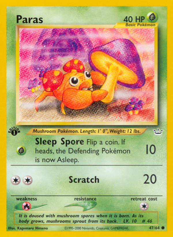 Paras – Neo Revelation 47/64 Pokémon card