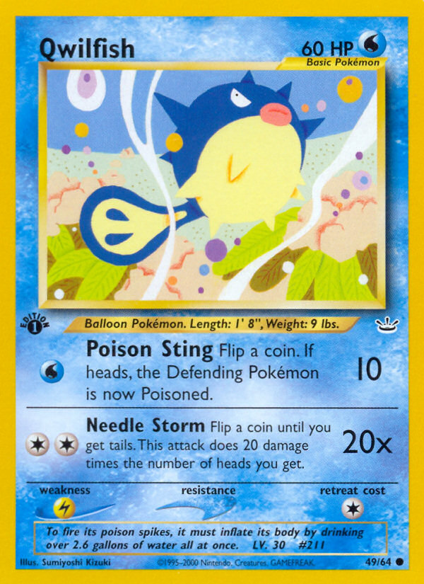 Qwilfish – Neo Revelation 49/64 Pokémon card