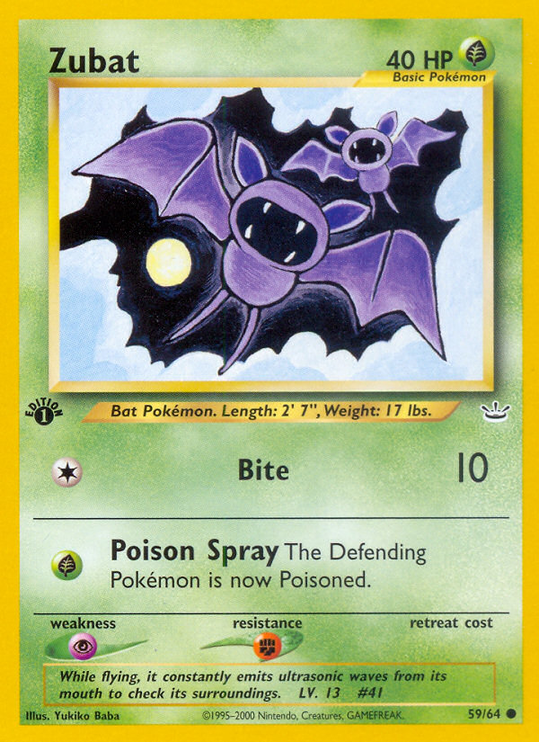 Zubat – Neo Revelation 59/64 Pokémon card