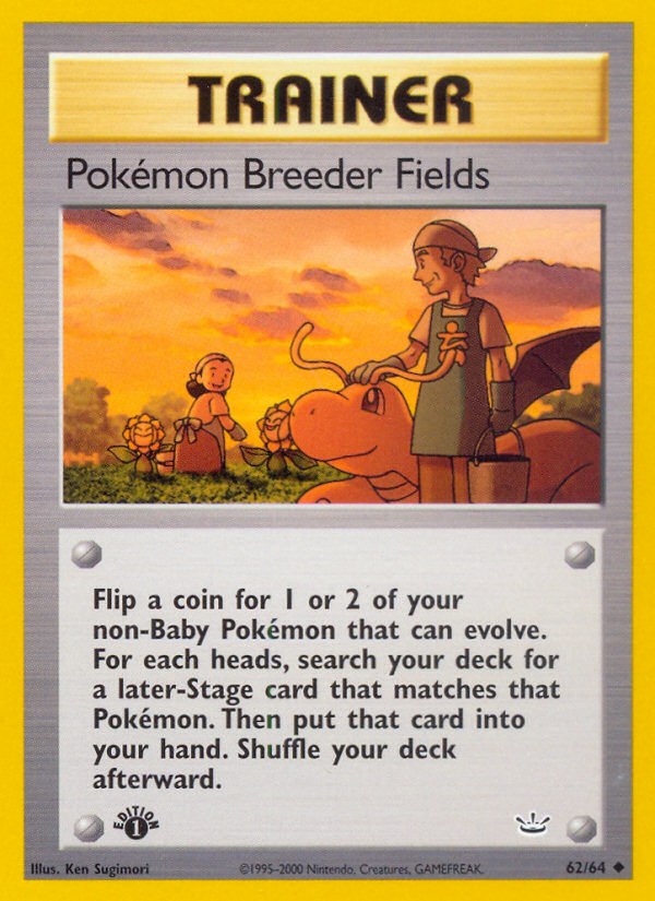Pokémon Breeder Fields – Neo Revelation 62/64 Pokémon card