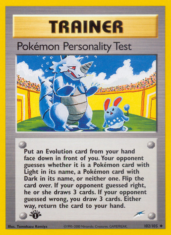 Pokémon Personality Test – Neo Destiny 102/105 Pokémon card