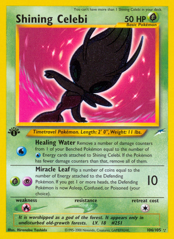 Shining Celebi – Neo Destiny 106/105 Pokémon card