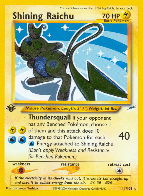 Shining Raichu – Neo Destiny 111/105 Pokémon card