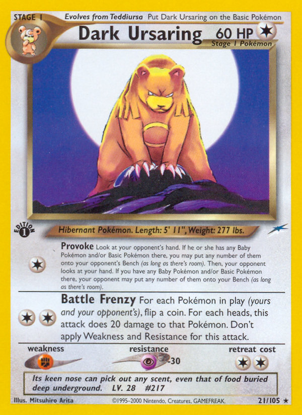 Dark Ursaring – Neo Destiny 21/105 Pokémon card