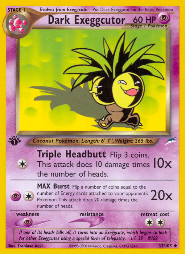 Dark Exeggutor – Neo Destiny 33/105 Pokémon card