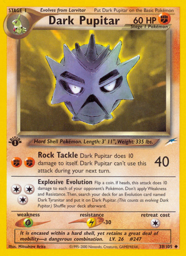Dark Pupitar – Neo Destiny 38/105 Pokémon card