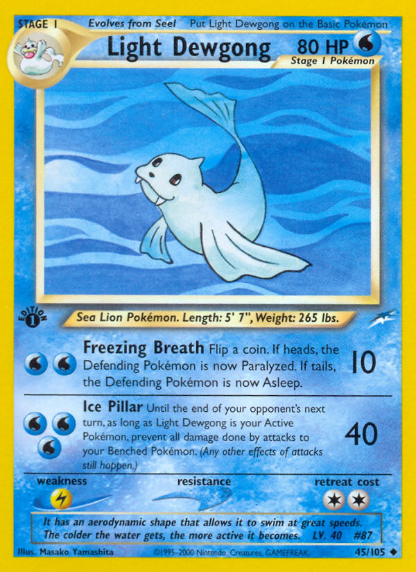Light Dewgong – Neo Destiny 45/105 Pokémon card