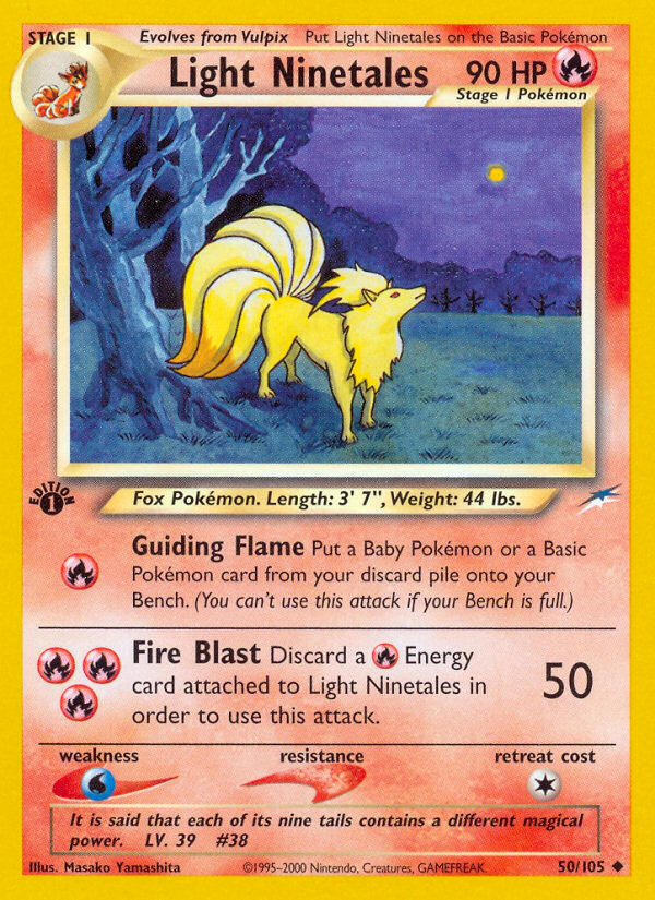 Light Ninetales – Neo Destiny 50/105 Pokémon card