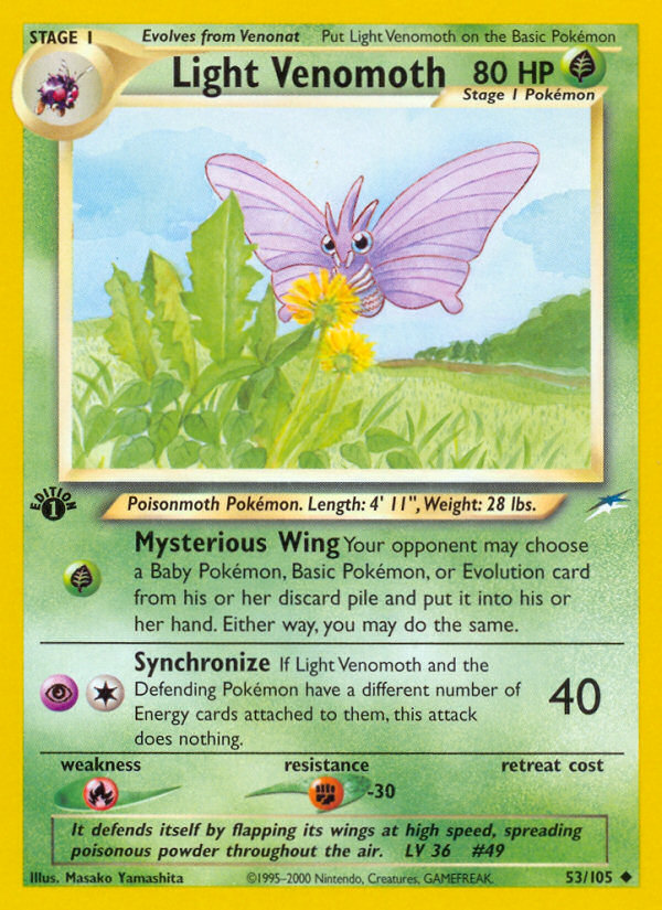 Light Venomoth – Neo Destiny 53/105 Pokémon card